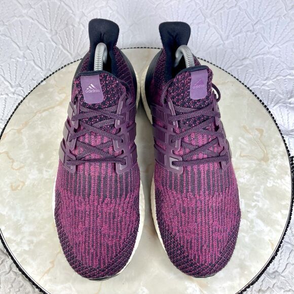 Adidas Sneakers Women 9 Burgundy Black Ultraboost 3.0 Running Athletic Gym Shoes - Picture 4 of 12